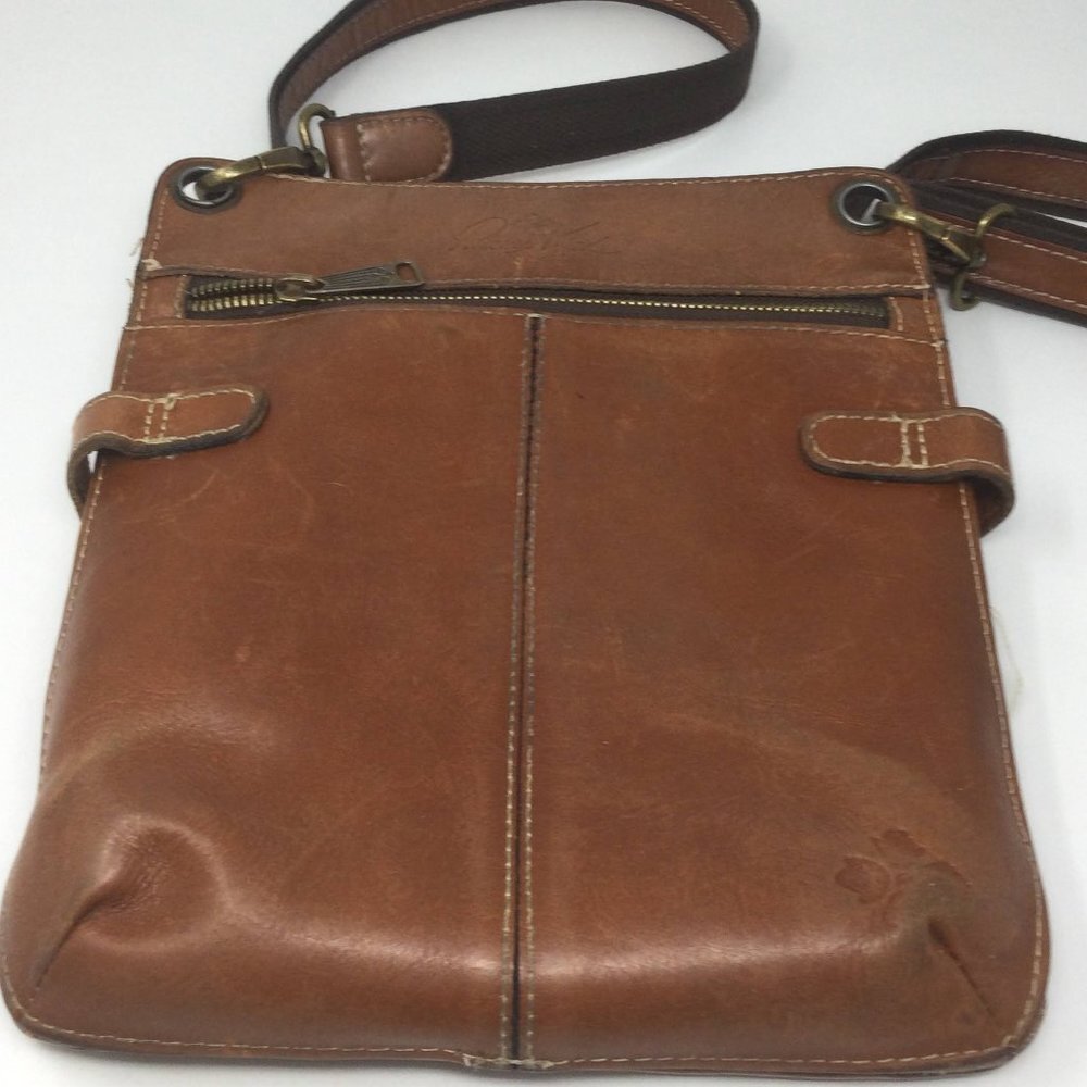 Patricia Nash Brown Distressed Leather Crossbody - Picture 7 of 13